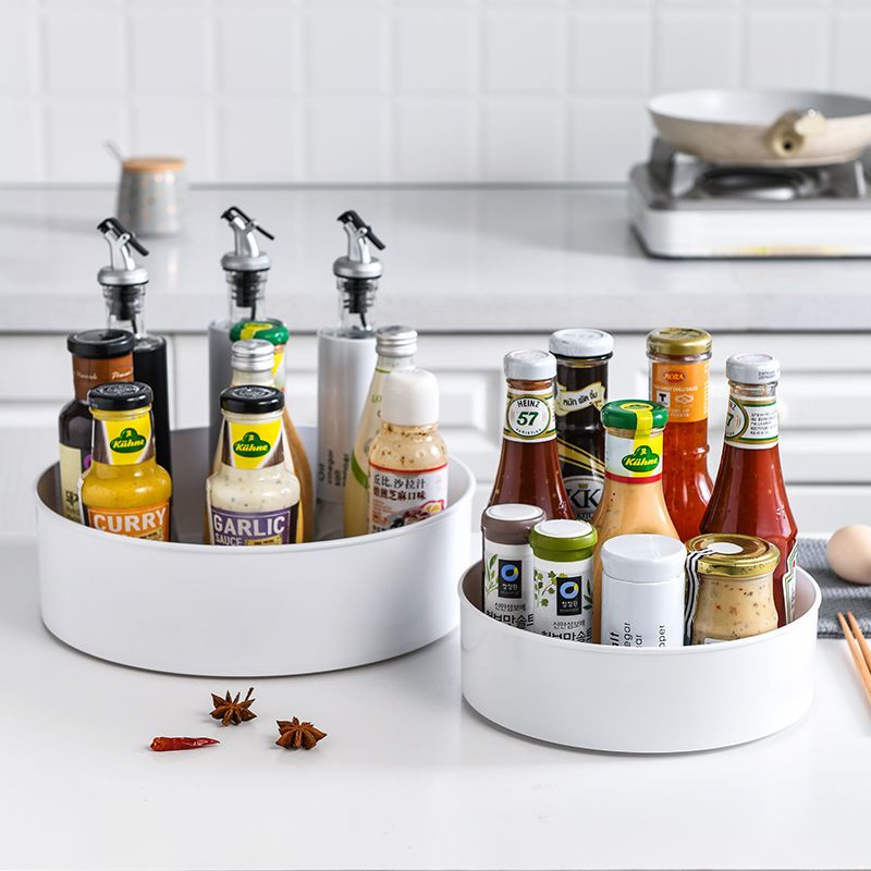 Multifunctional Rotating Storage Rack Thickened Non-Slip Storage Tray Household Bottle Oil, Salt, Sauce and Vinegar Seasoning Can