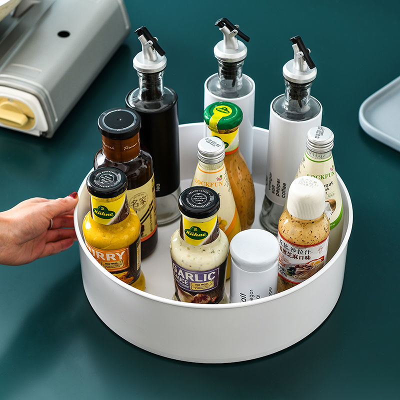 Multifunctional Rotating Storage Rack Thickened Non-Slip Storage Tray Household Bottle Oil, Salt, Sauce and Vinegar Seasoning Can