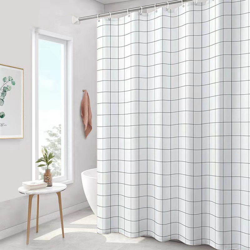 batoom shower curtain waterproof and mildew-proof shower curtain simple batoom curtain shower curtain set punch-free partition curtain curtain