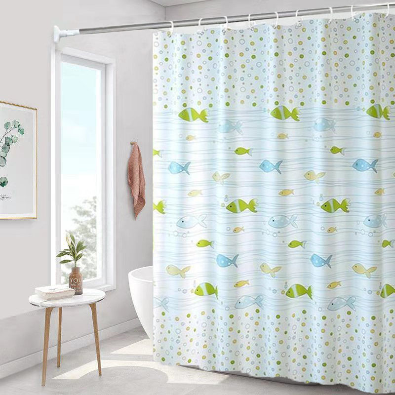 batoom shower curtain waterproof and mildew-proof shower curtain simple batoom curtain shower curtain set punch-free partition curtain curtain