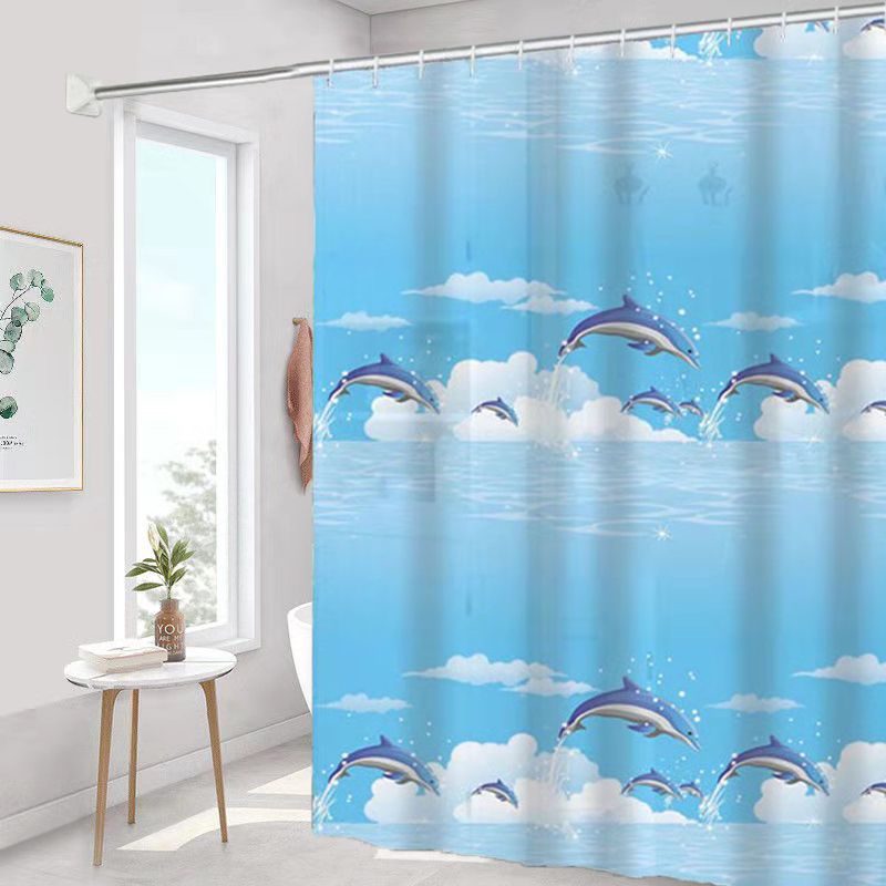 batoom shower curtain waterproof and mildew-proof shower curtain simple batoom curtain shower curtain set punch-free partition curtain curtain