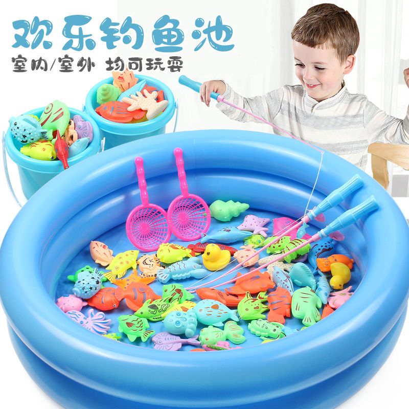 children‘s educational magnetic fishing toy pool set water playing kitten 3-year-old baby play house little boys and girls 6