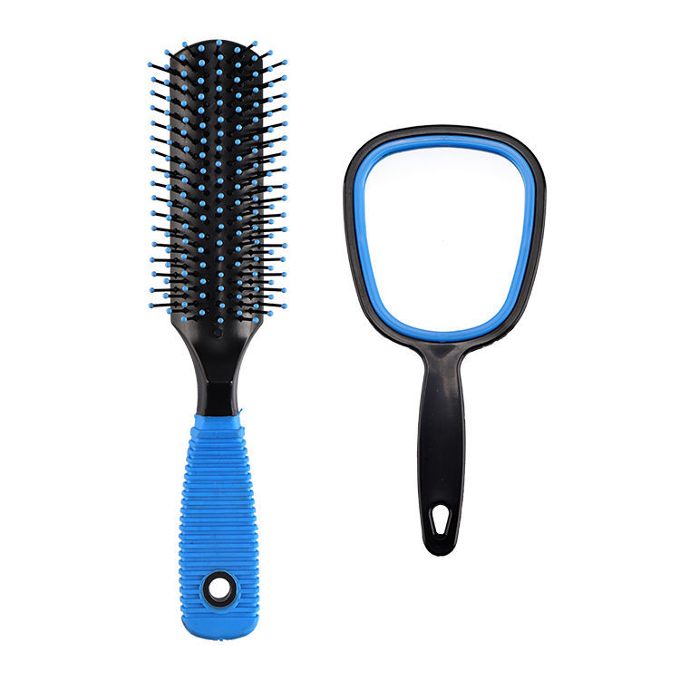 Two-Piece Set Hairdressing Air Cushion Massage Comb Carbon Fiber Comb Hair Rolling Comb Mirror Vent Comb Foreign Trade Tail Goods