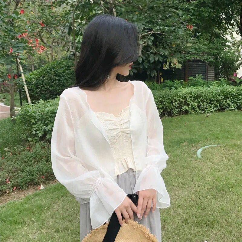 Sun Protection Clothing Women's Summer New Ice Silk Western Style Thin Short Shawl Cardigan Coat Trendy Ins All-Matching Top