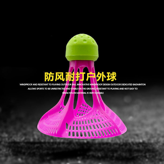 Windproof Nylon Badminton 3 Pcs 6 Pcs Wind-Resistant Ball Plastic Ball Strike-Resistant Training Ball Durable Nylon Badminton