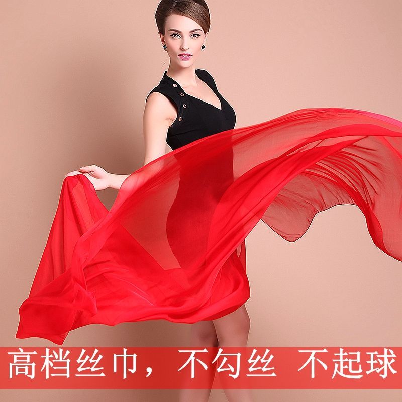 high-end fashion big red scarf solid color artificial silk women‘s scarf dancing scarf long shawl autumn and winter new