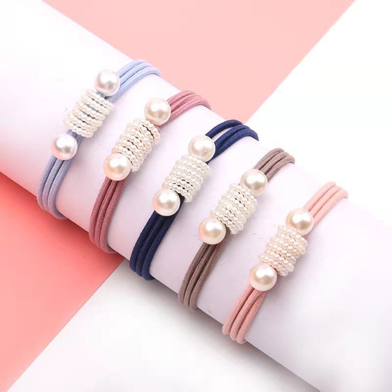 korean high-elastic pearl headdress bracelet dual-purpose hair band hair band hair band hair accessories hair rope online celebrity