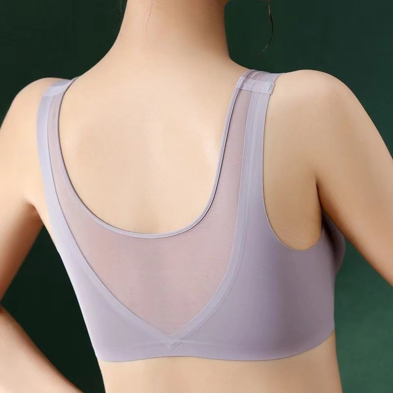 seamless back shaping bra women‘s small chest push up non-wire accessory breast push up anti-sagging vest latex bra thin