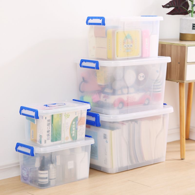 Transparent Plastic Storage Box Collect Clothes Large and Small Food Toy Storage Finishing Box Multi-Functional Sundries Storage Box