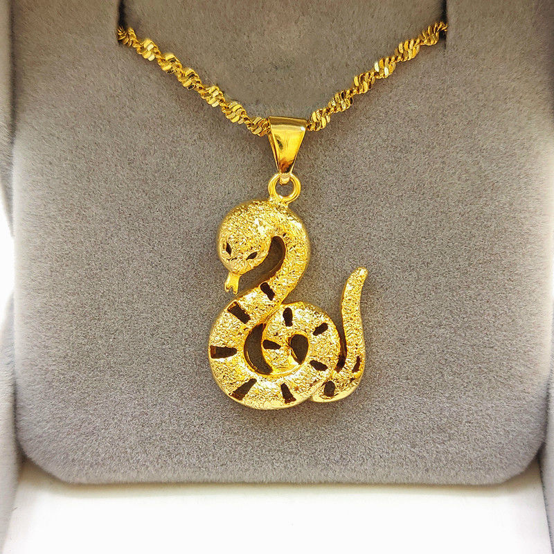 Zodiac Alluvial Gold Pendant Necklace for Men and Women Gold-Plated Necklace Birth Year Adults and Children Ornament