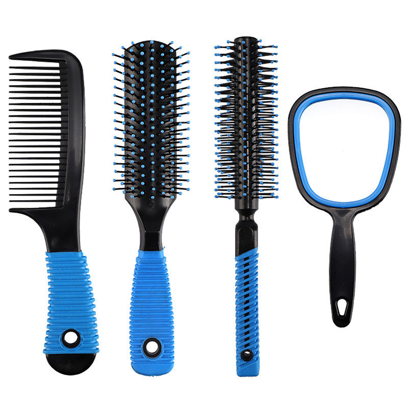 Two-Piece Set Hairdressing Air Cushion Massage Comb Carbon Fiber Comb Hair Rolling Comb Mirror Vent Comb Foreign Trade Tail Goods