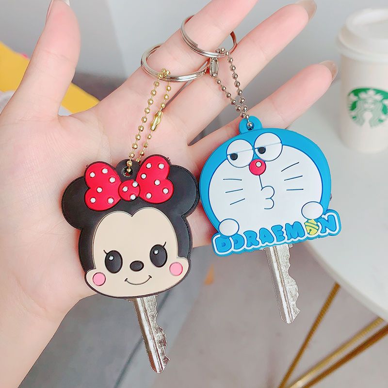 Cartoon Silicone Large Sized Creative Key Cover Household Door Access Control Key Protective Cover Mickey Key Chain Pendant Wholesale