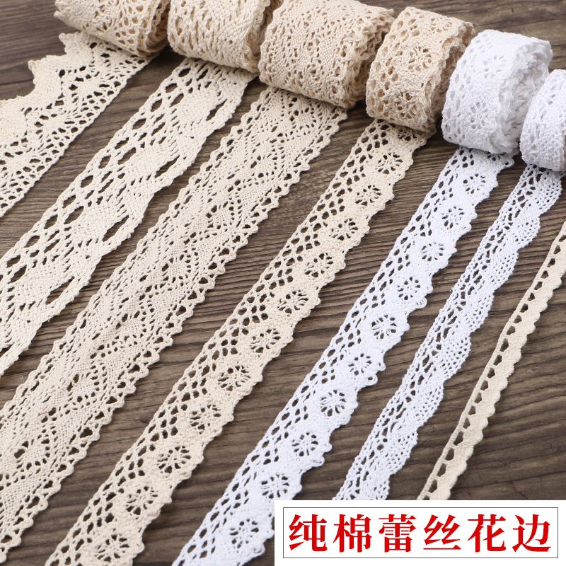 lace accessories beige cotton lace hollow cotton lace fabric handmade diy clothing sccessories