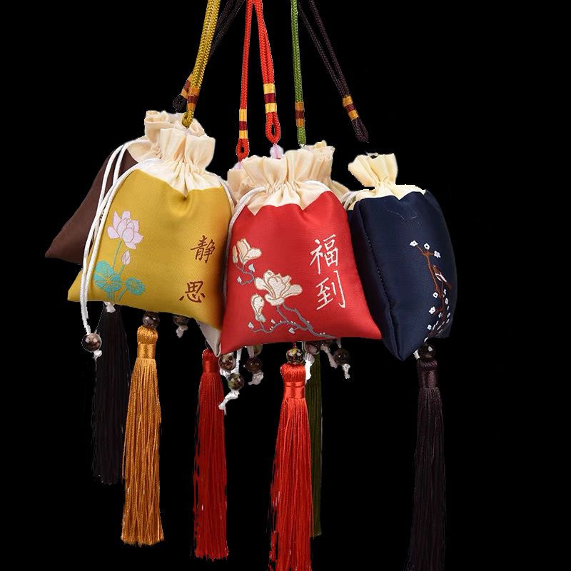 [10 Packs] Dragon Boat Festival Sachet Perfume Bag Empty Bag Gift Bag Chinese Herbal Medicine Shop Embroidery Sachet Antique Lotus Bag