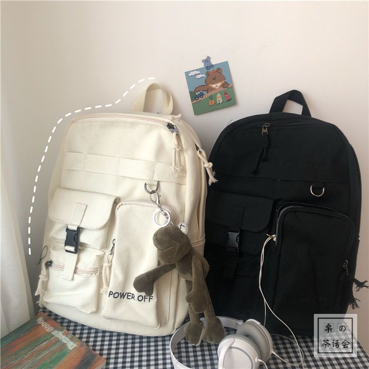 korean ins hong kong style street shooting student schoolbag female casual backpack japanese harajuku style dark travel backpack