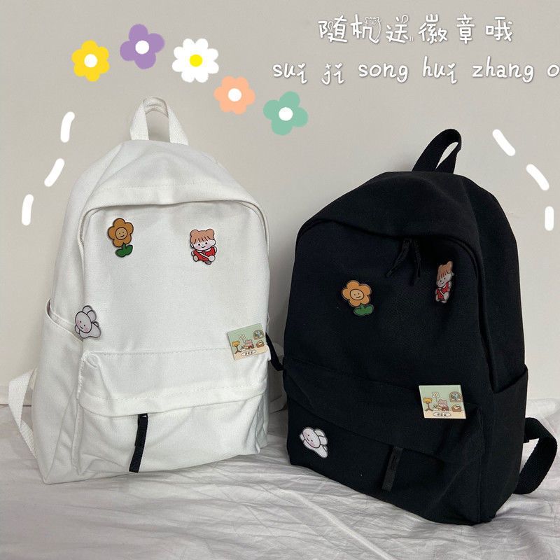 non-printed schoolbag junior high school backpack female korean harajuku ulzzang college students‘ backpack high school ins style backpack