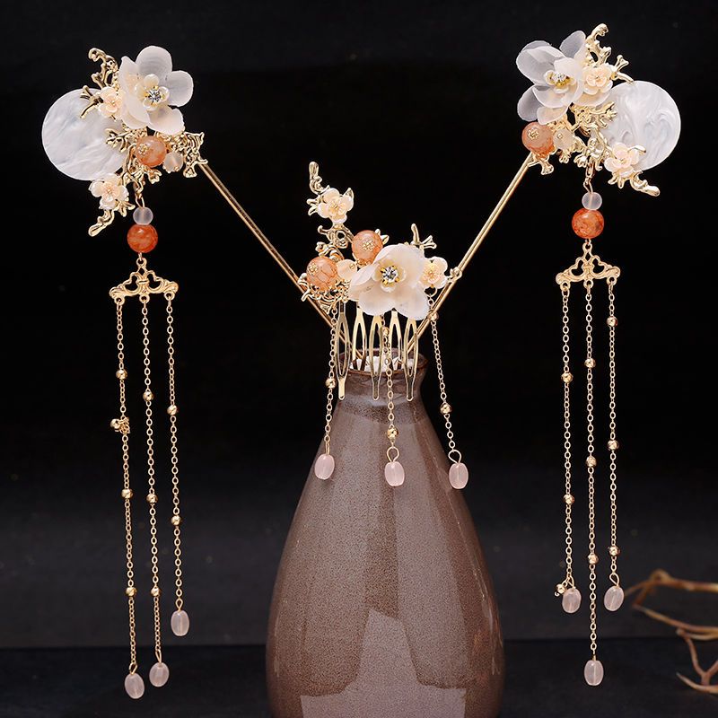 ancient style hanfu headdress hairpin tassel step shake updo super fairy beauty ancient costume hair accessories hairpin set accessories for women