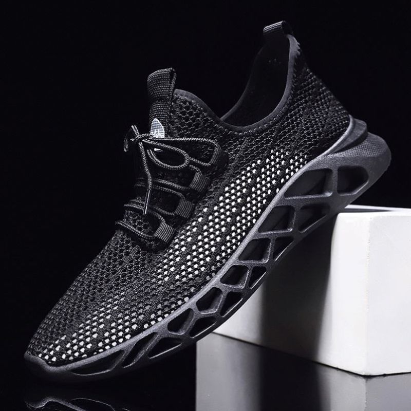 buy one get one free 2024 summer breathable flying woven mesh shoes trendy all-match mesh casual sports shoes male student shoes