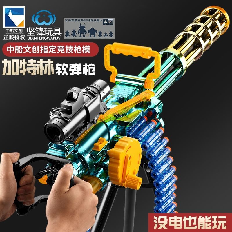 gatling amt soft bullet gun children‘s toy gun electric continuous hair m2 chicken eating boy toy shooting battle