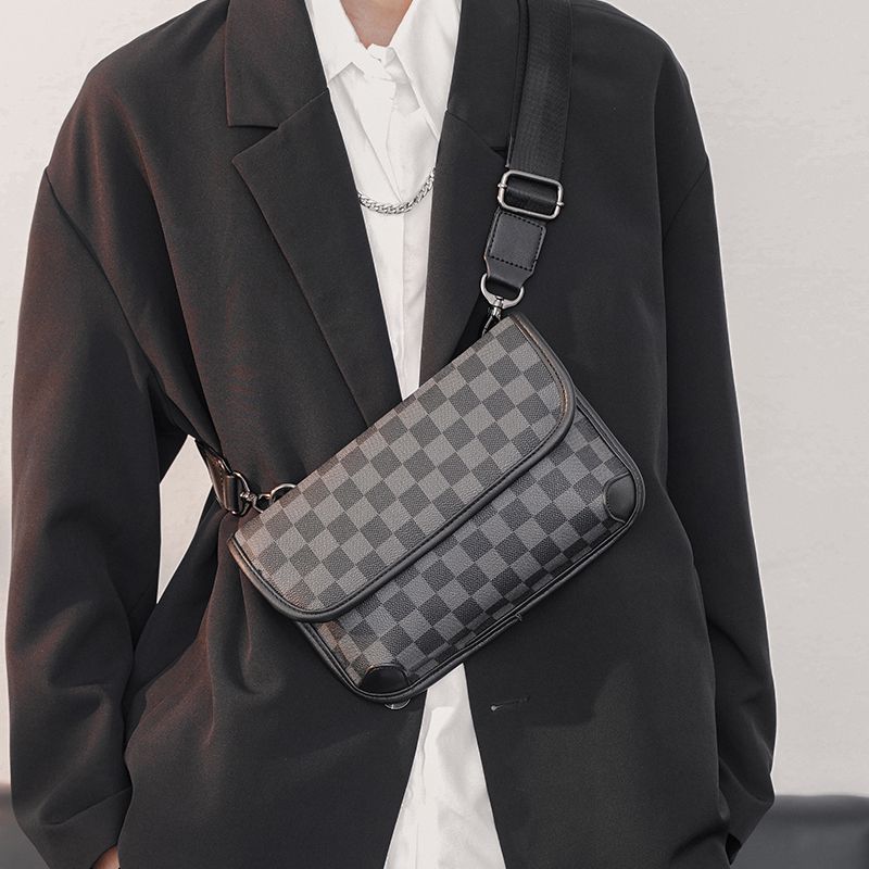 super hot brand fashion small square bag fashionable leather check pattern shoulder bag street outdoor messenger bag mobile phone bag crossbody bag