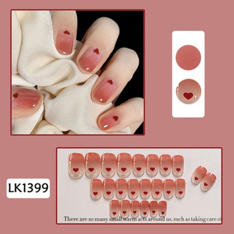 24 Pieces/Box Nail Patch Wear Manicure Female Nail Tip Finished Product Nail Removable Student Fake Nails Finger