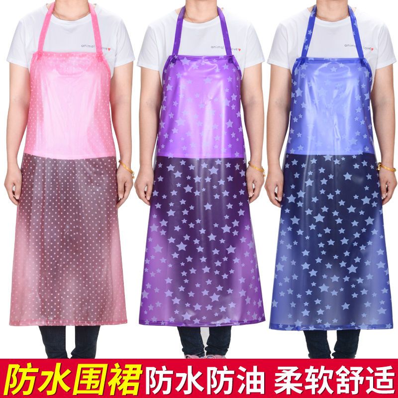 plus-sized thick waterproof pvc apron aquatic products barmskin apron kitchen oil-proof food catering work clothes