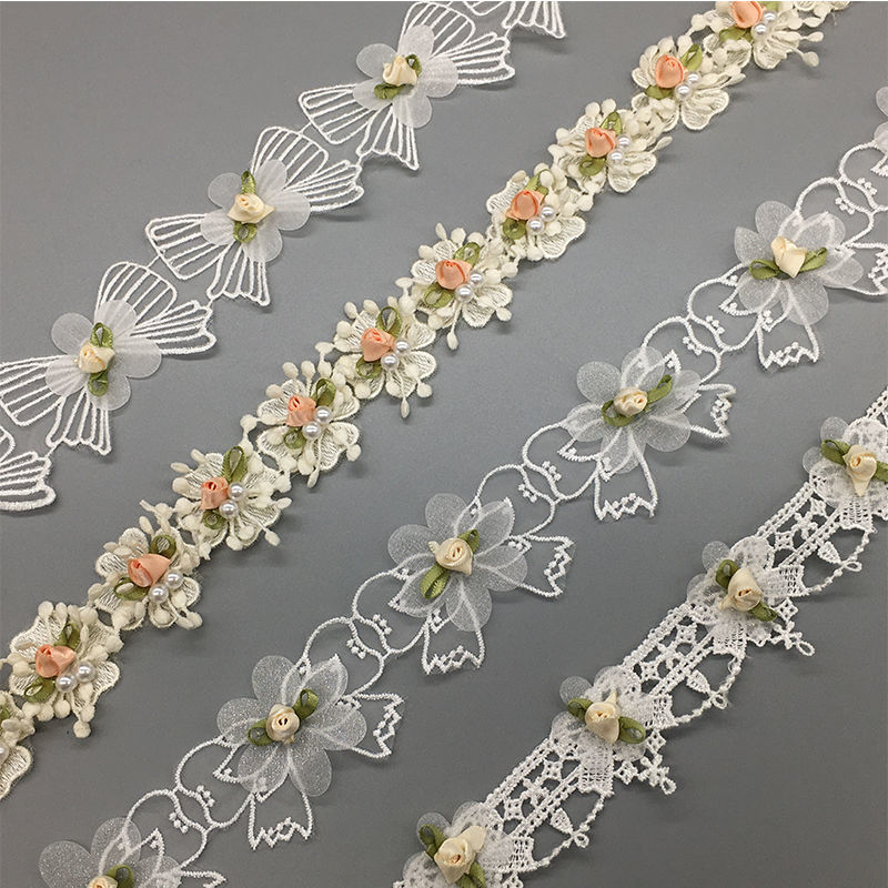 [handmade diy lace] ethnic clothing lace white lace embroidered cloth stickers curtain high-end clothes lace