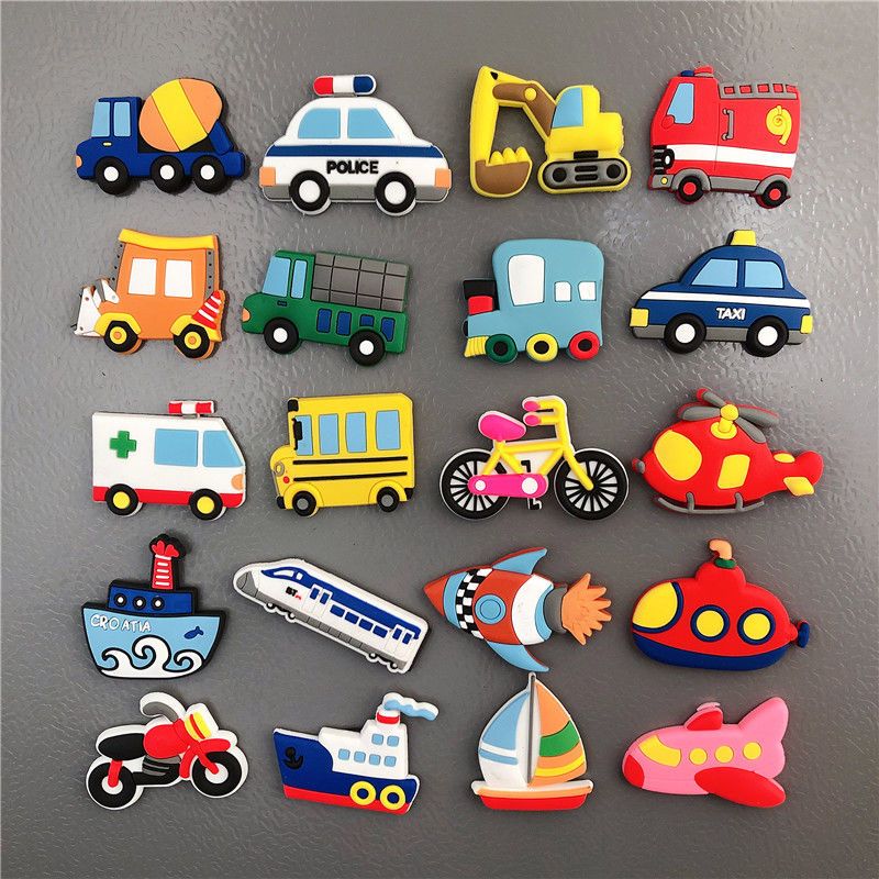 Children's Early Education Refrigerator Sticker and Magnet Sticker Unique Creative Cartoon Cute Soft Magnetic Stickers Car Whiteboard Blackboard Magnet Stickers