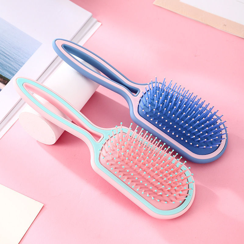 contrast color portable comb handle hollow out massage comb girls students home dormitory shunfa hairdressing comb