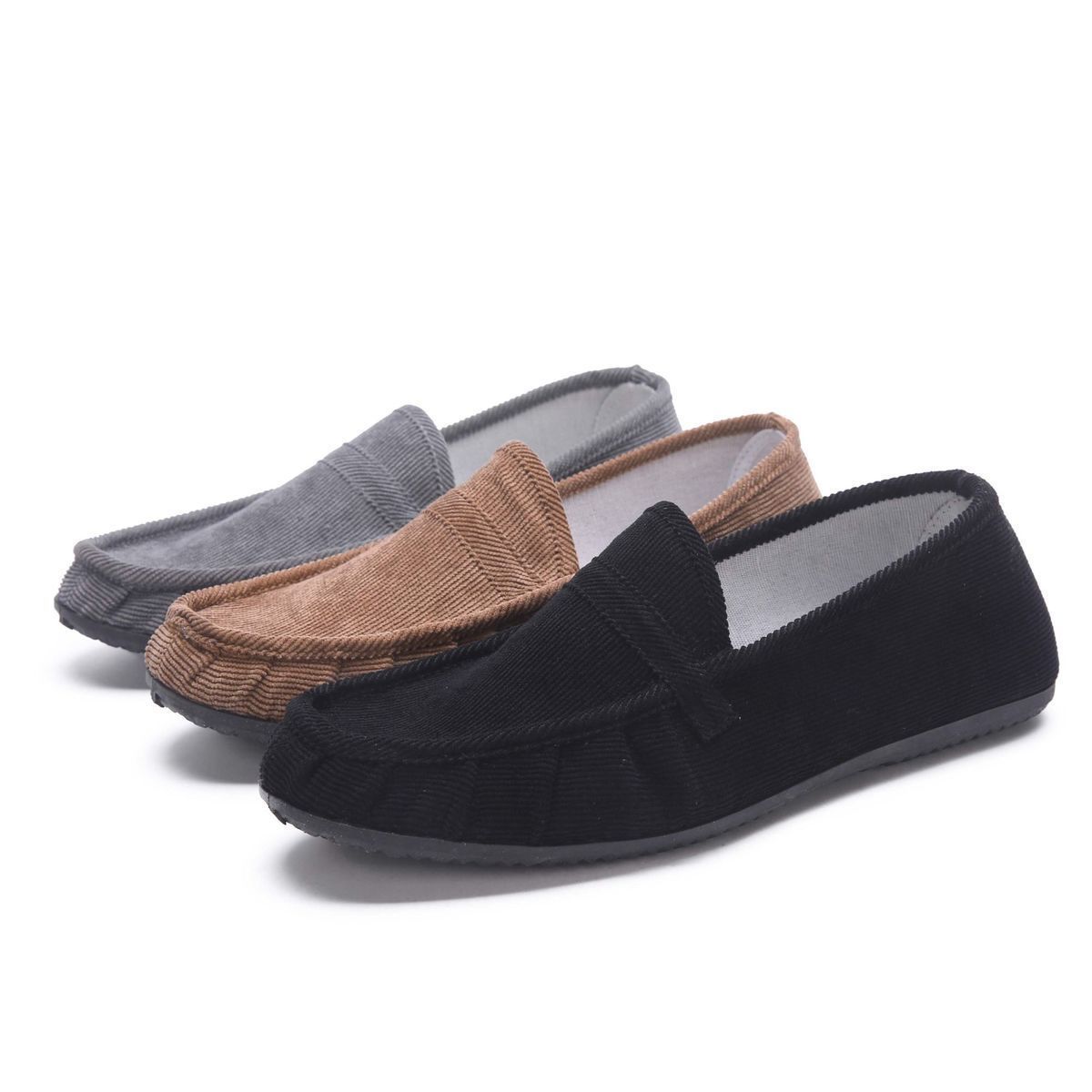 [buy one get one or two pairs free] cloth shoes men‘s soft bottom men‘s ultra-thin breathable slip-on lofter work shoes