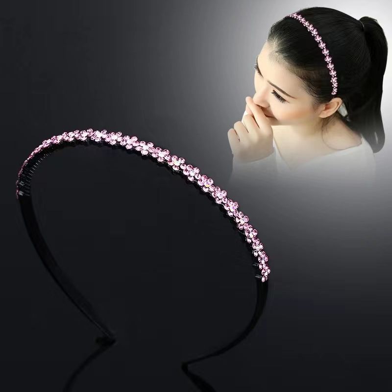 korean hairpin female headband adult hairpin rhinestone toothed face washing thin headband simple summer hair bundle hair accessories headdress