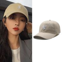 棒球帽女春夏韩版小标NY软顶鸭舌帽子ins百搭防晒遮阳帽男潮牌
