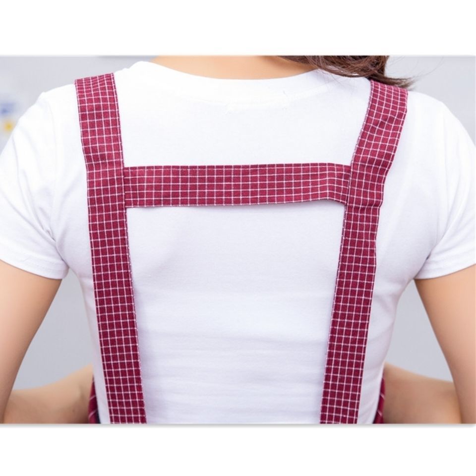 Pure Cotton Waterproof Apron Strap Kitchen Household Kitchen Female Fashion Female Work Waiter Manicure Milk Tea Shop Printing