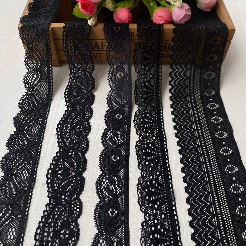 black soft lace accessories hollow color 3cm wide diy clothing skirt underwear lace decoration