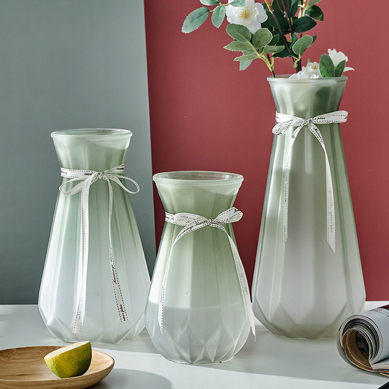 diamond simple glass vase transparent creative net red light luxury flower arrangement flowers living room decoration home rich bamboo