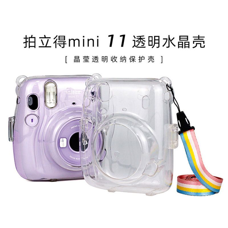 camera case polaroid mini11 crystal case transparent case fuji protective case camera bag accessories cute strap