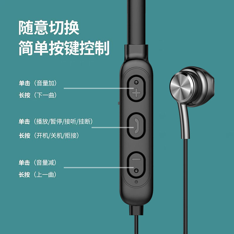 Wireless Bluetooth Headset Sports Neck Hanging Halter Earplugs Female Cute Running Hua Xiao Op Mi Opvi for Vo Universal
