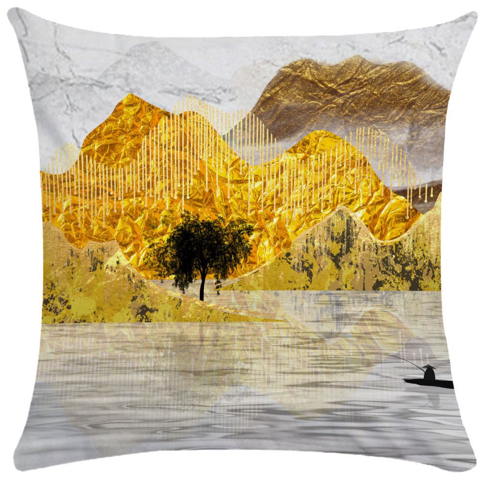 Nordic Instagram Style Geometric Light Luxury Elk Sofa Cushion Landscape Painting Cushion Room Dormitory Bay Window