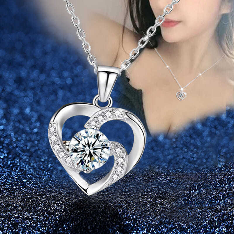 [Free Bracelet + Extension Chain] Genuine 925 Sterling Silver Exquisite Necklace for Women Sweet Clavicle Chain Pendant Girls' Gifts