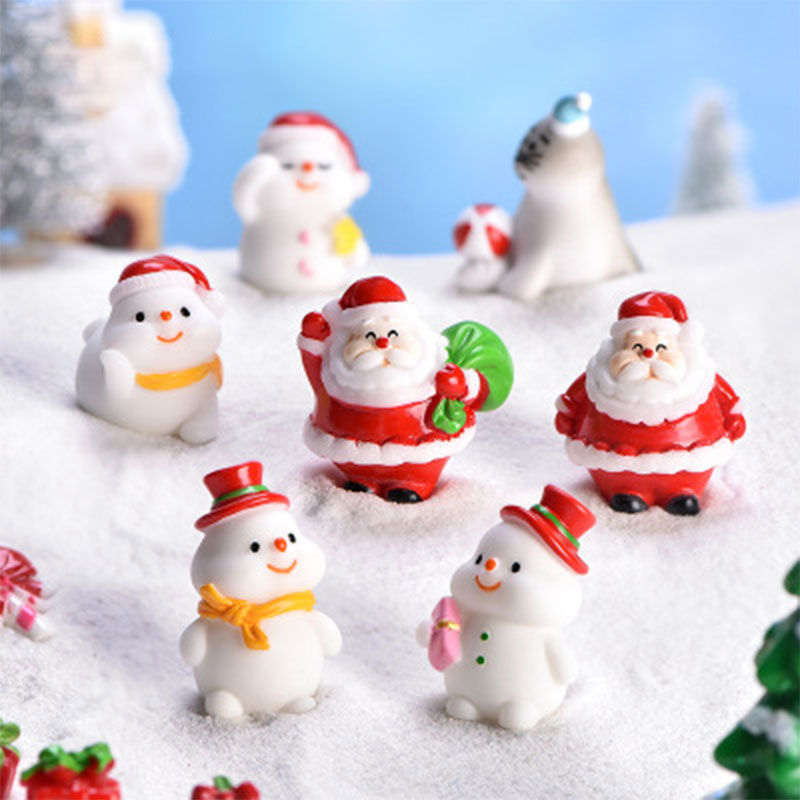 christmas material decoration crafts decoration gift desktop miniature cute snowman doll santa claus doll