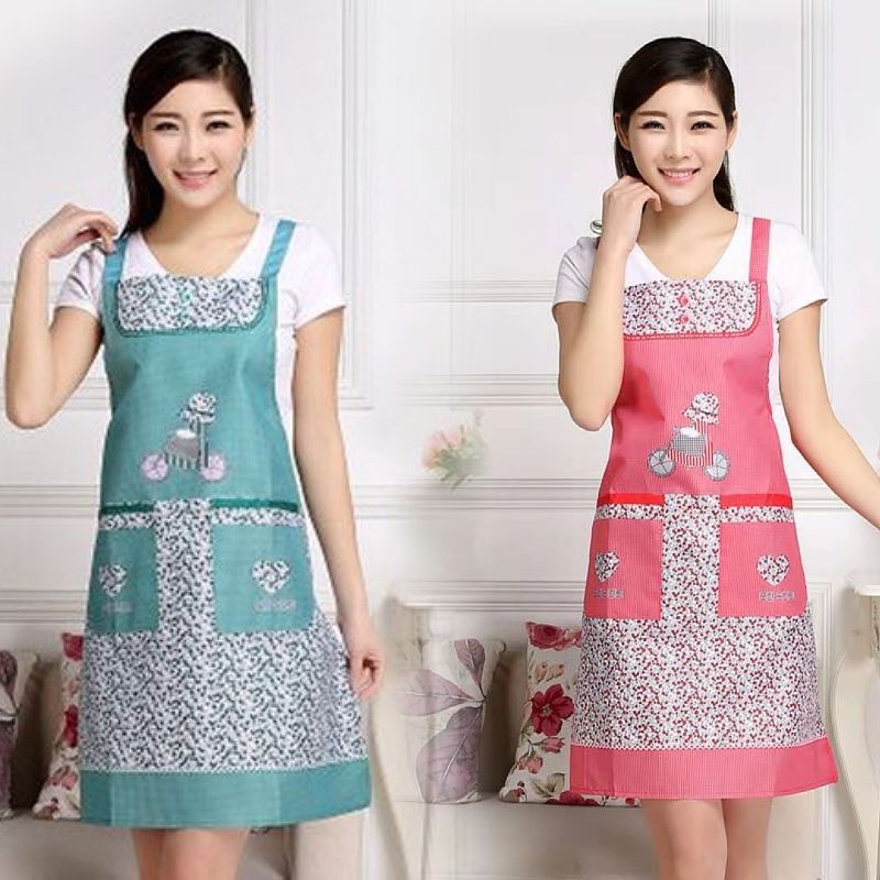 Apron Women's Kitchen Home Oil-Proof Coverall Strap Adult Cute Fashion Bib Korean Style Men's and Women's Work Clothes