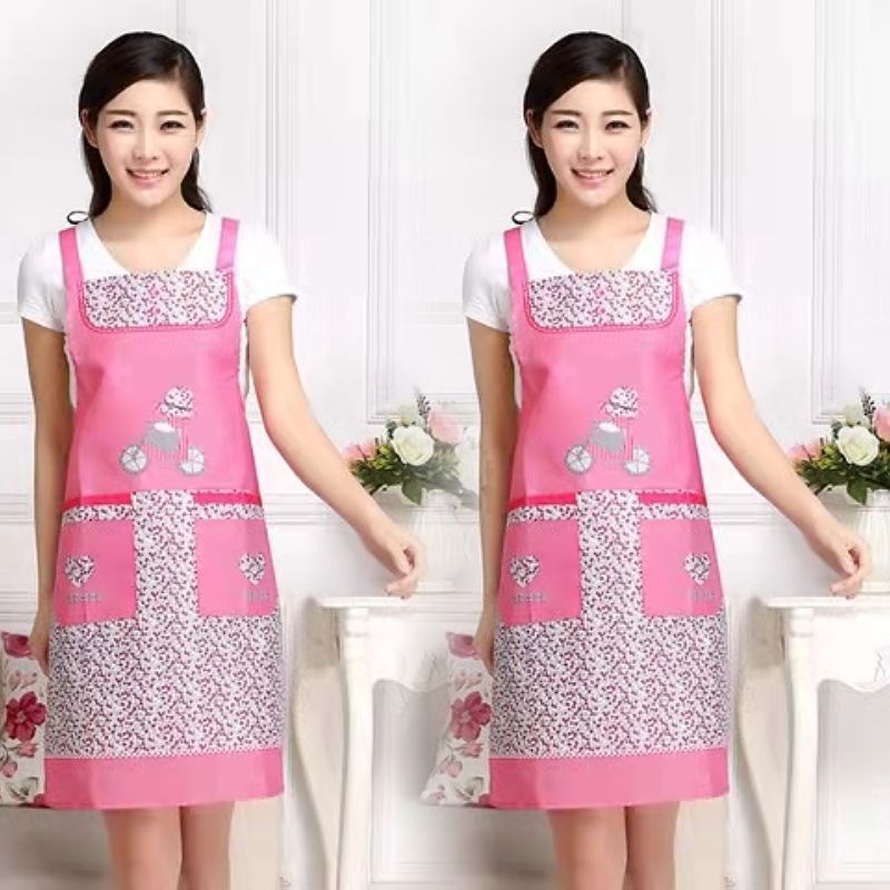 Apron Women's Kitchen Home Oil-Proof Coverall Strap Adult Cute Fashion Bib Korean Style Men's and Women's Work Clothes