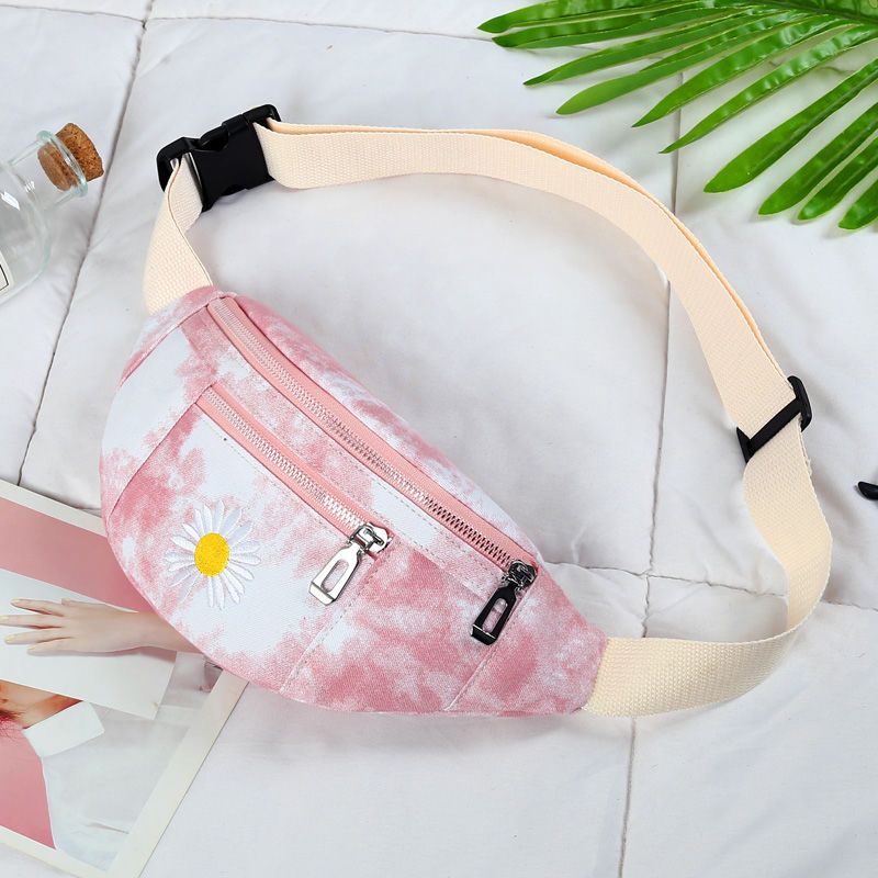 Little Daisy Canvas Waist Bag Korean Fashion Trend Internet Celebrity Same Style Mori Style Shoulder Crossbody Multi-Purpose Bag