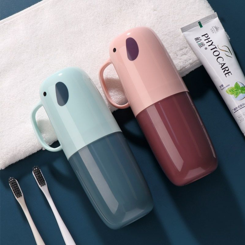 Brushing Mouthwash Cup for Students Travel Wash Cup Portable Toothbrush Tube with Lid Breathable Dust Cover Couple Tooth Cup