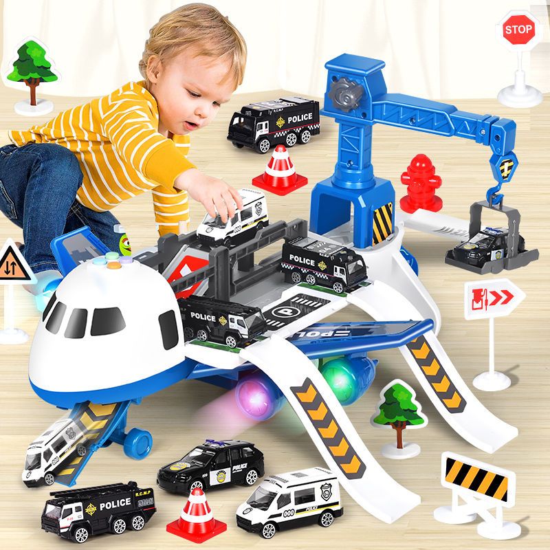 aircraft toy car car puzzle multi-functional fire engineering inertia three and four weeks 5 children 3-4-6 years old boy