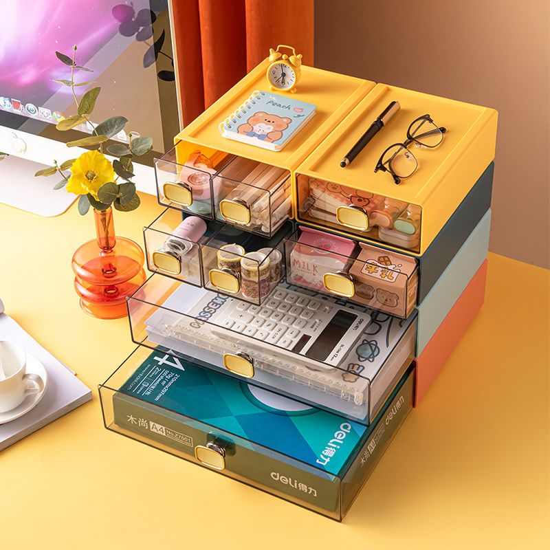 [More than 100000 People Buy] Desktop Storage Cosmetics Desk Dormitory Storage Box Desk Storage Rack Artifact