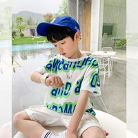 左西男童短袖T恤2022新款夏装儿童中大童纯棉韩版体恤薄款