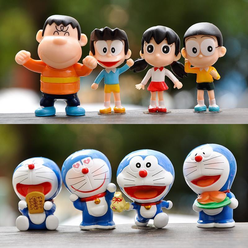 Doraemon Cute Bear Goda Takeshi Family Portrait Desktop and Car-Mounted Decoration Boy and Girl Childhood Playmate Doll Blind Box