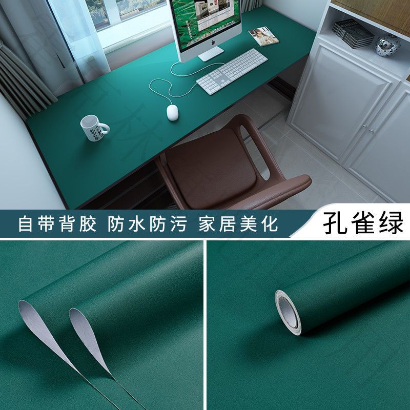 Desk Stickers Self-Adhesive Desktop Waterproof and Oil-Proof Wallpaper Table Cabinet Dormitory Bedroom Decorative Furniture Refurbished Stickers