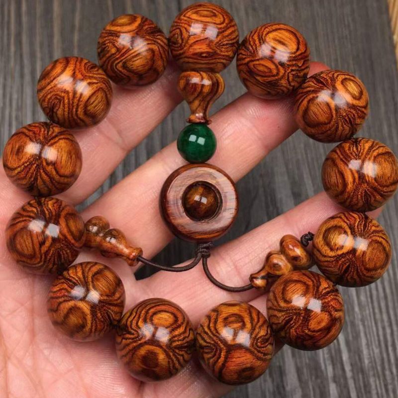 [close clearance spider ghost face] boutique hainan myanmar scented rosewood bracelet men‘s genuine crafts sea yellow buddha beads